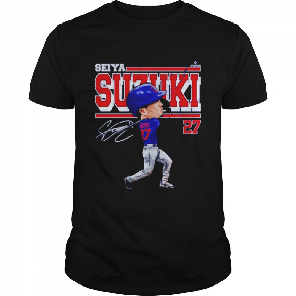 Seiya Suzuki Chicago C Cartoon Baseball Signatures  Classic Men's T-shirt