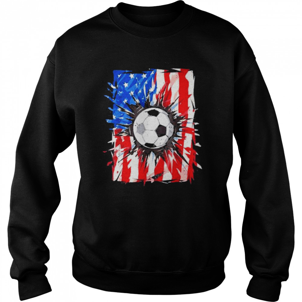 Soccer 4th of july usa American flag vintgage shirt Unisex Sweatshirt