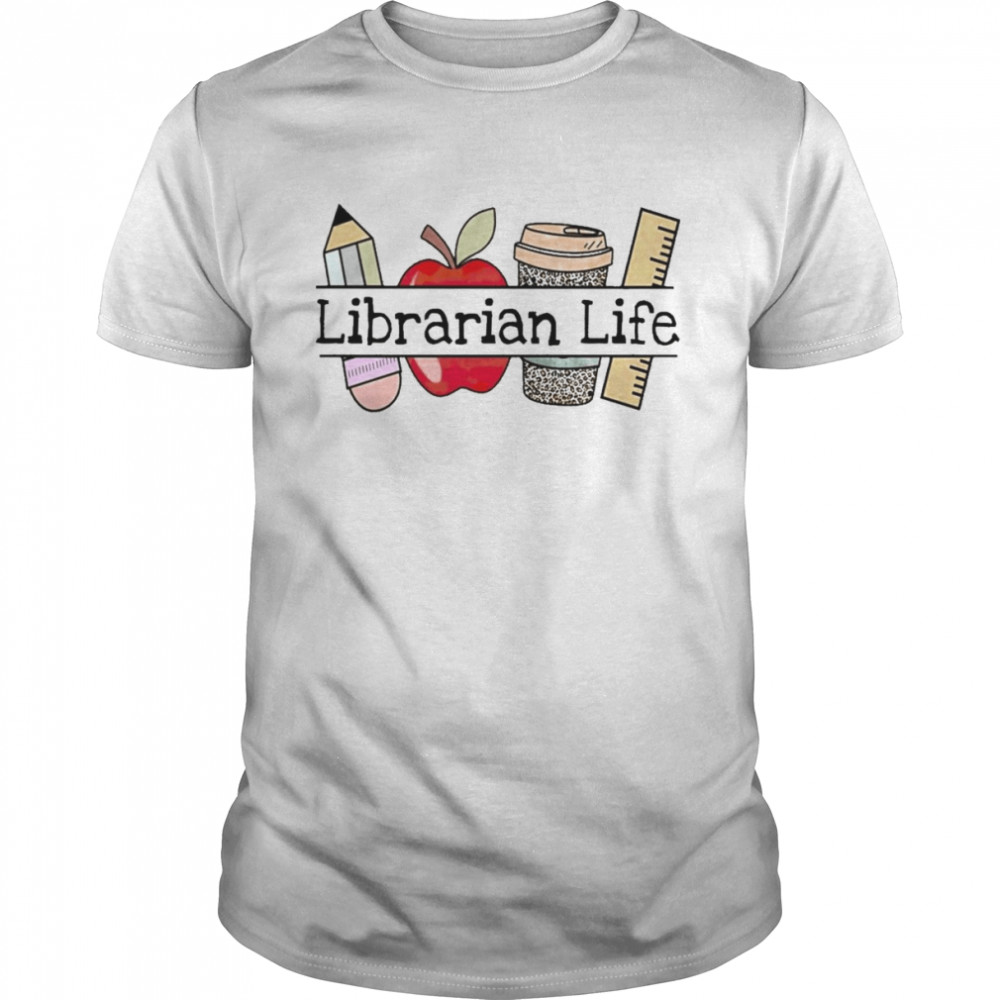 Apple Coffee Pencil Librarian Life  Classic Men's T-shirt