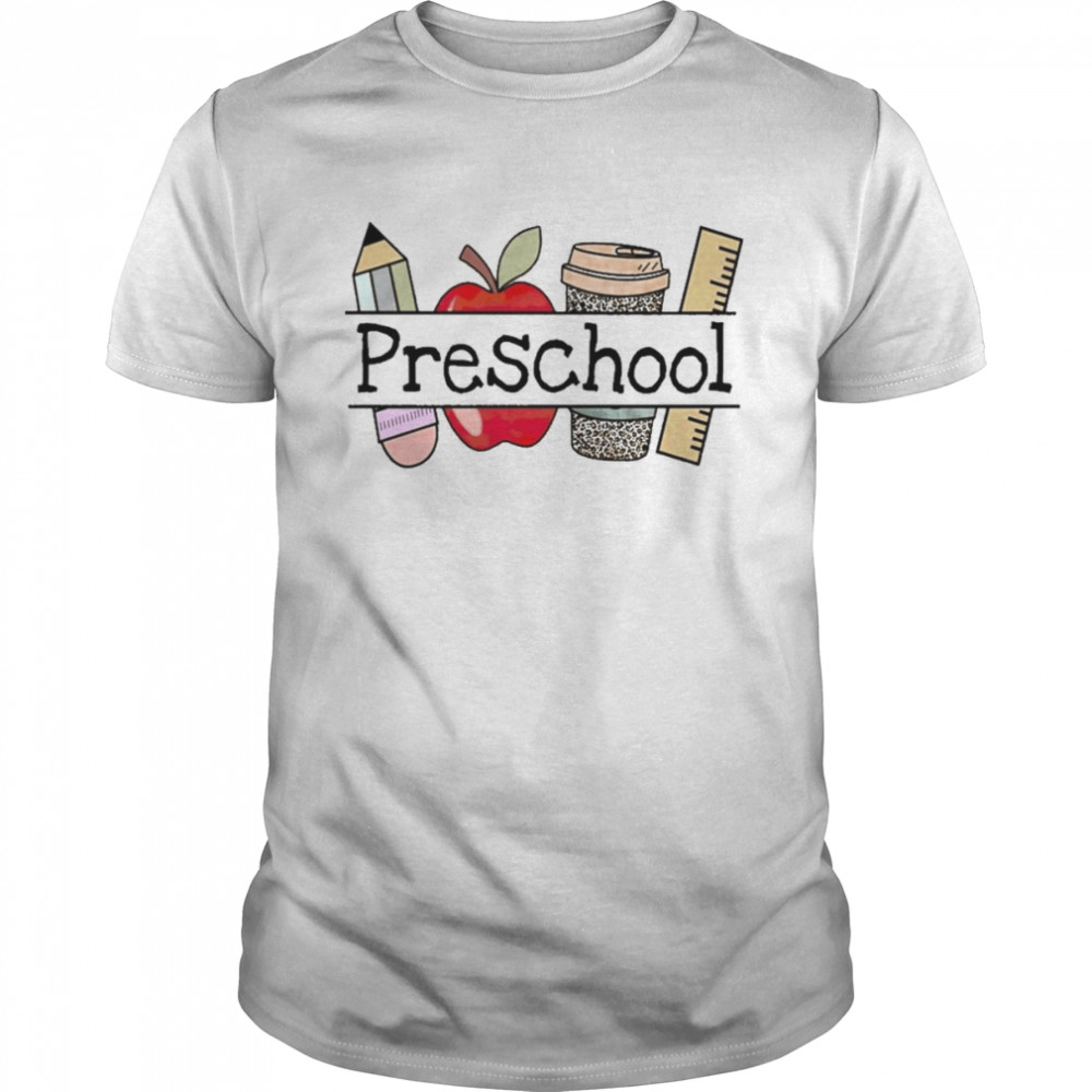 Apple Coffee Pencil Preschool Teacher  Classic Men's T-shirt
