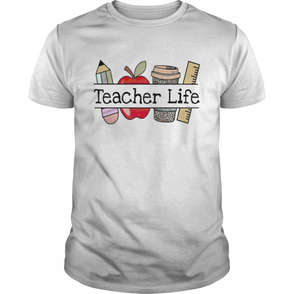 Apple Coffee Pencil Teacher Life  Classic Men's T-shirt