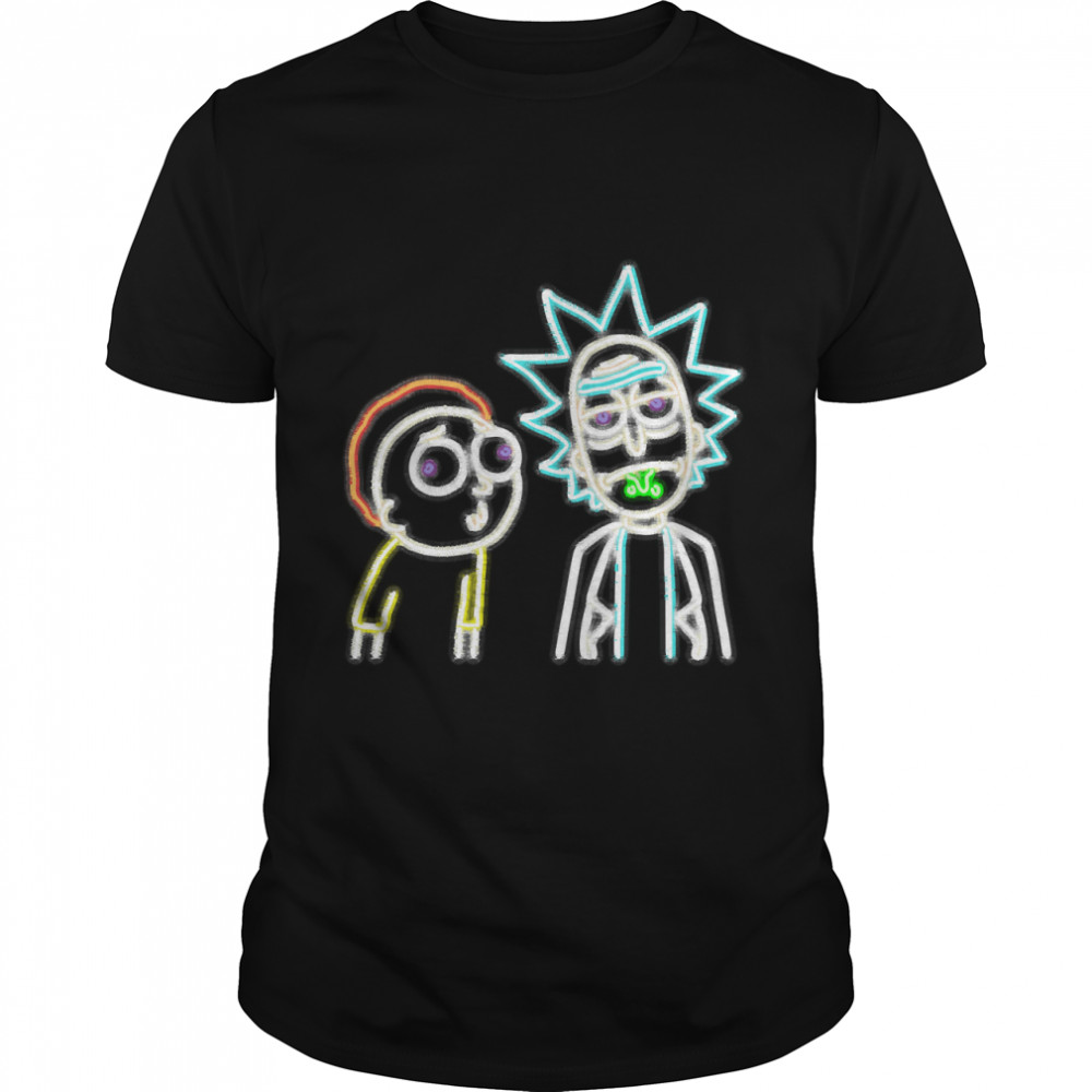 Neon Rick and Morty (Black) Classic T-Shirt