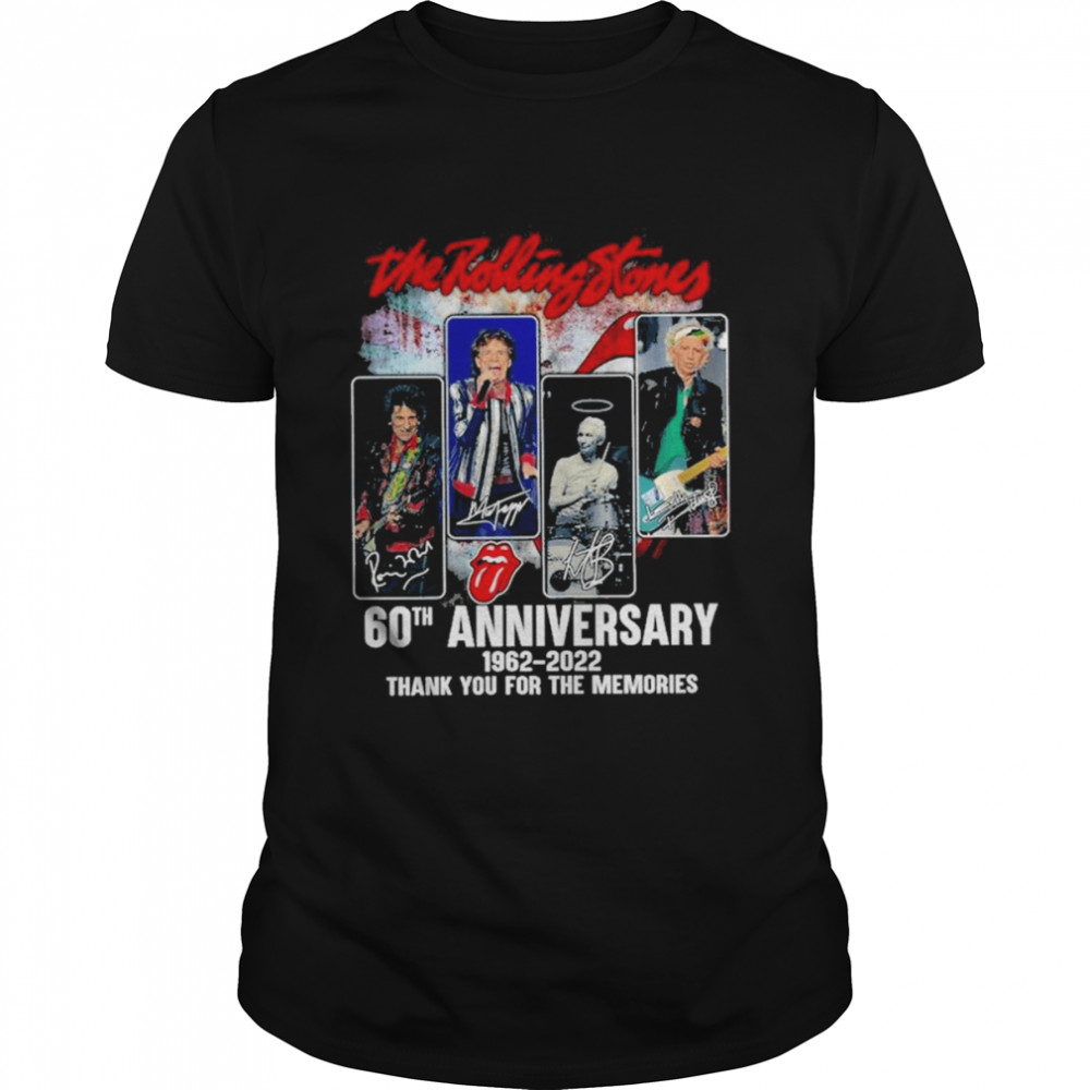 The Rolling Stones 60th Anniversary 1962-2022 Thank You For The Memories Signatures  Classic Men's T-shirt