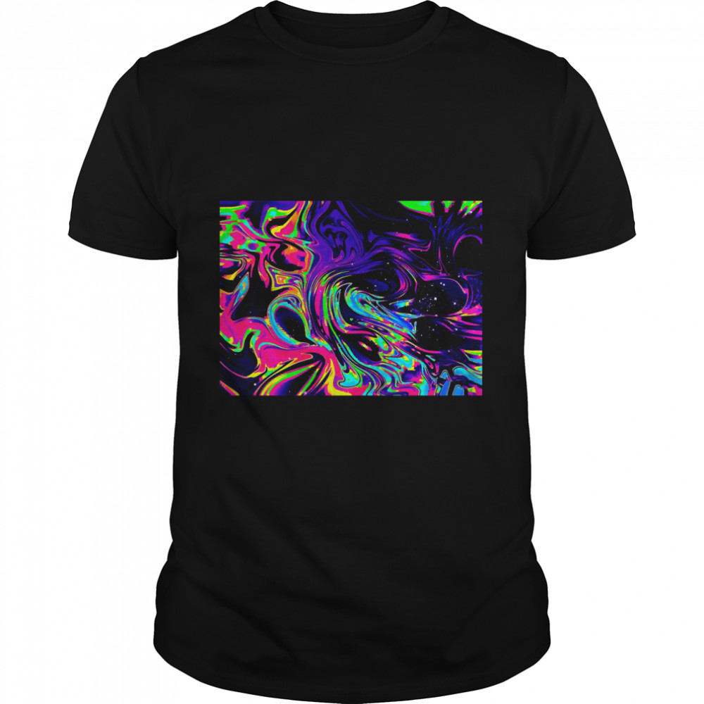 Trippy Weed Drawings Colorful Funny Classic T-Shirt