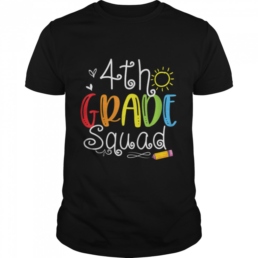 4th Grade Squad Back To School Team Fourth Grade Kids T-Shirt B0B4ZFZMR1