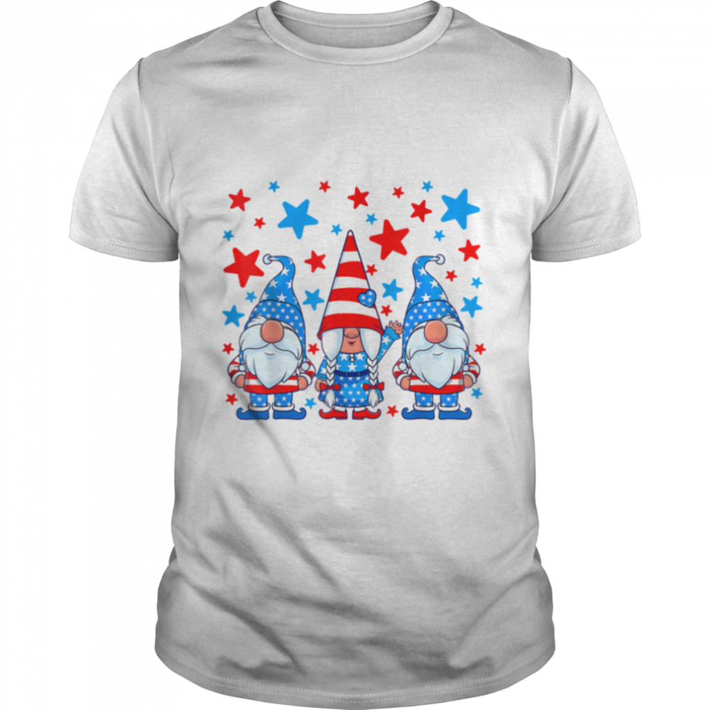 4th Of July Gnomes Patriotic American Flag Cute Gnome T-Shirt B0B4ZDCRPV