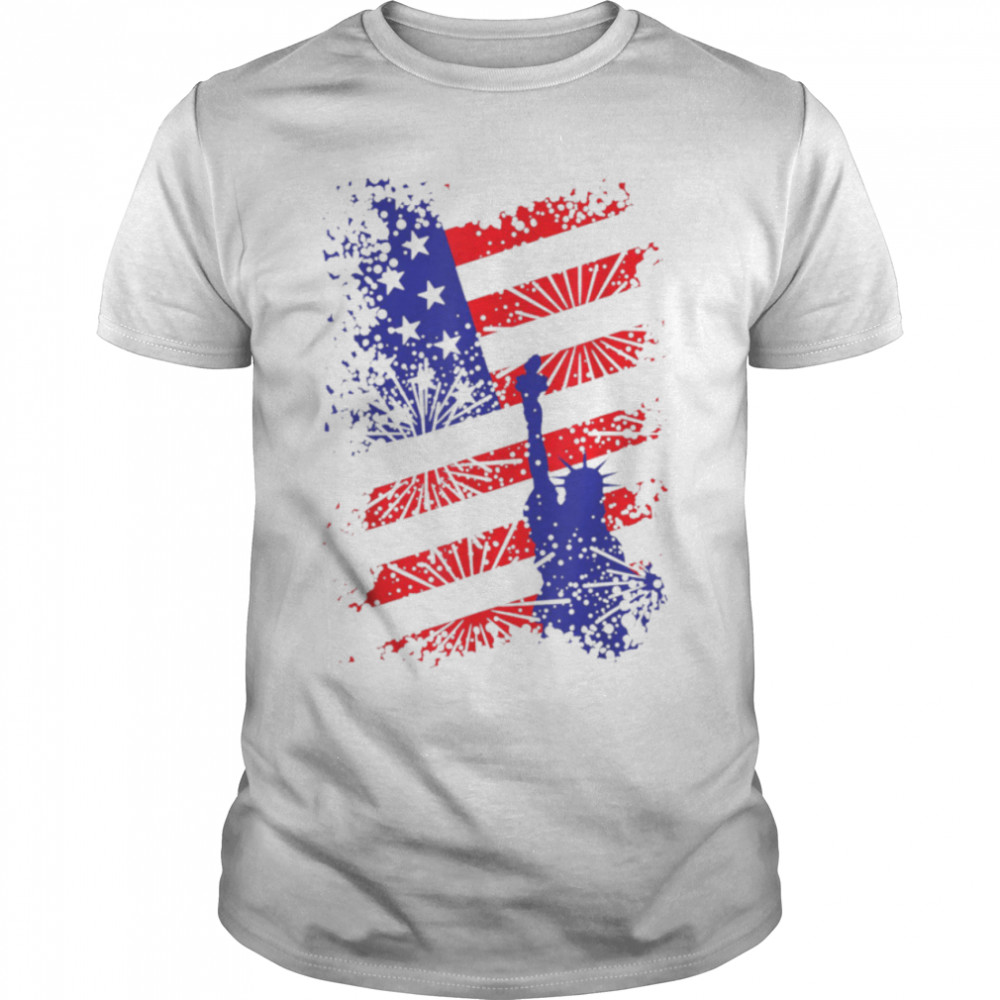 4Th Of July Usa Flag American Patriotic Statue Of Liberty T-Shirt B0B45Lrvmz