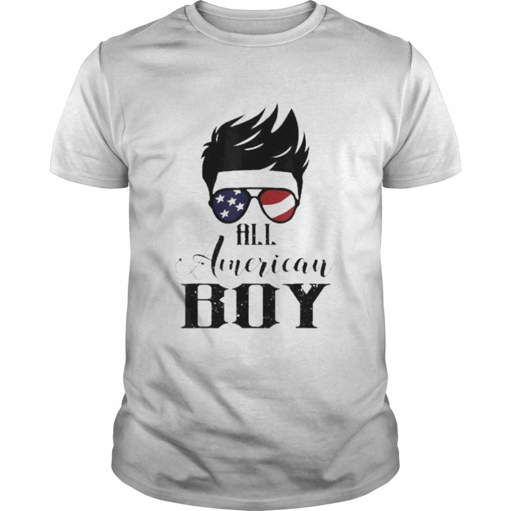 All American Boy 4th Of July Sunglasses Usa Flag Shirt