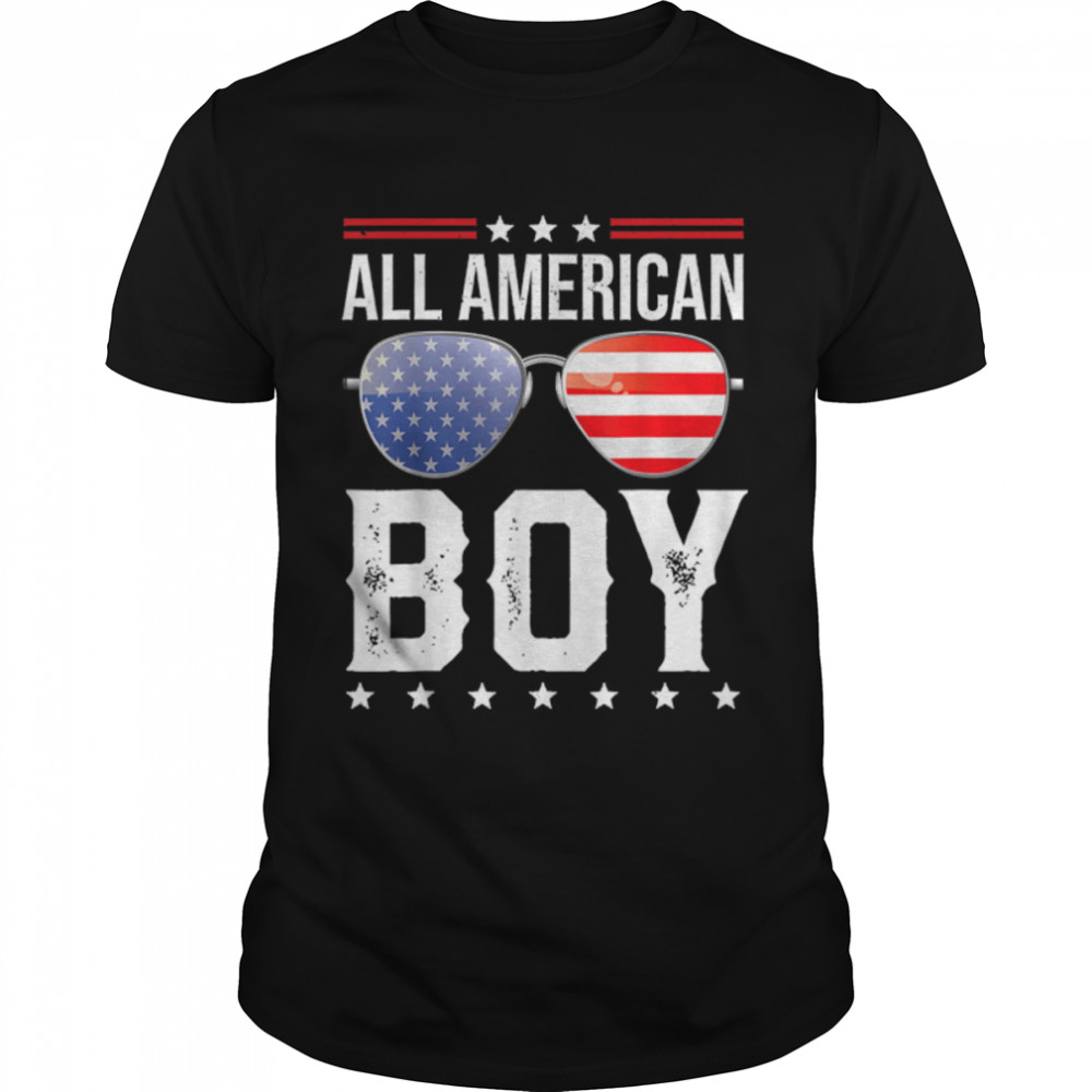 All American Boy 4Th Of July Tees Boys Kids Sunglasses T-Shirt B0B45M67Nn