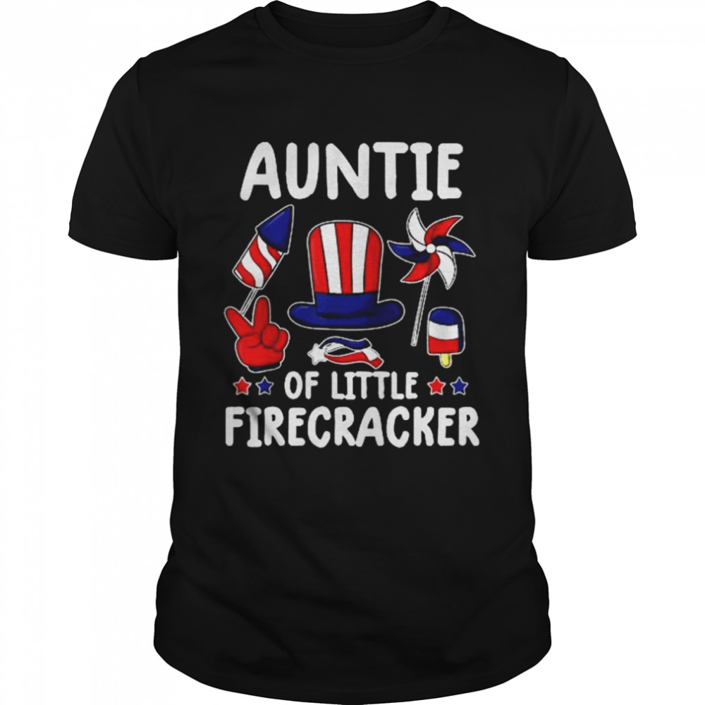 Auntie Of The Little Firecracker 4th Of July Matching Shirt