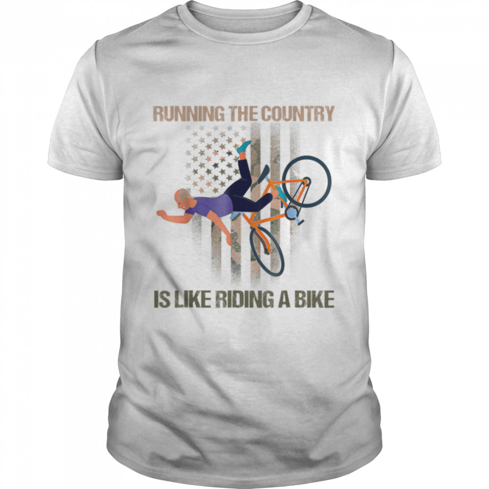 Biden Falling With Biden Funny Ridin With Biden Camo US Flag T-Shirt B0B4ZZ2264