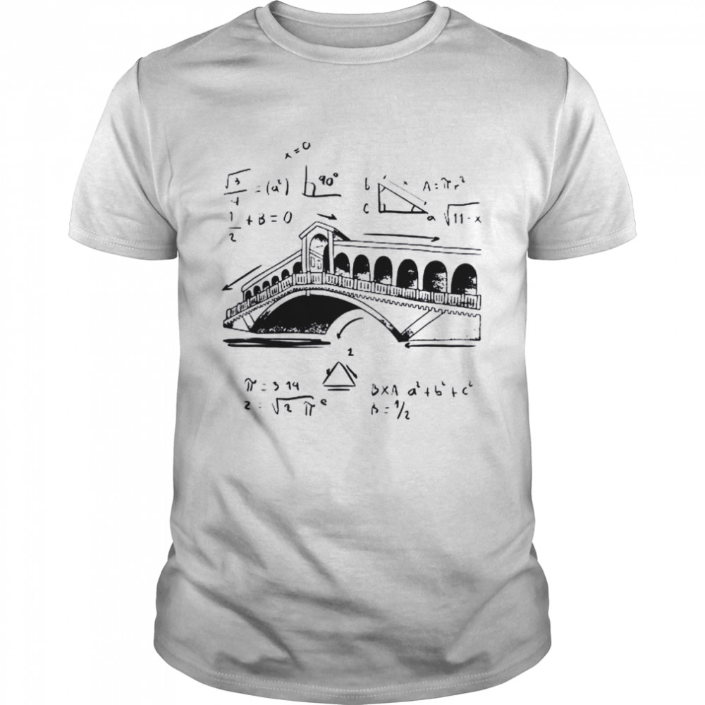 Bridge with math equations civil engineering shirt Classic Men's T-shirt