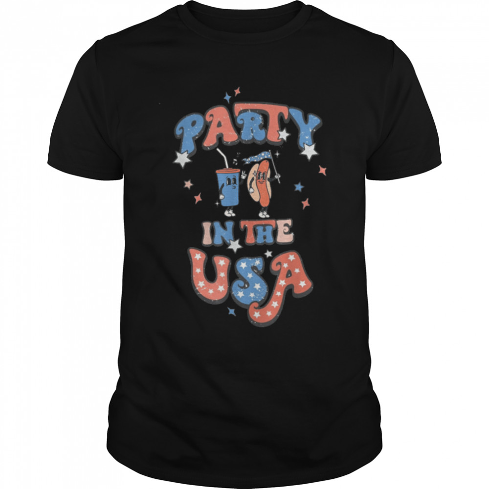 Funny 4Th Of July Hot Dog Lover Party In The Usa Patriotic T-Shirt B0B45Lnfy2