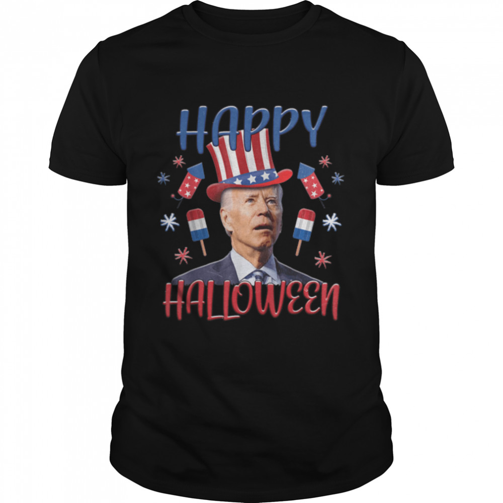 Joe Biden Confused Merry 4Th Of Halloween Fourth Of July T-Shirt B0B45L8Nw3