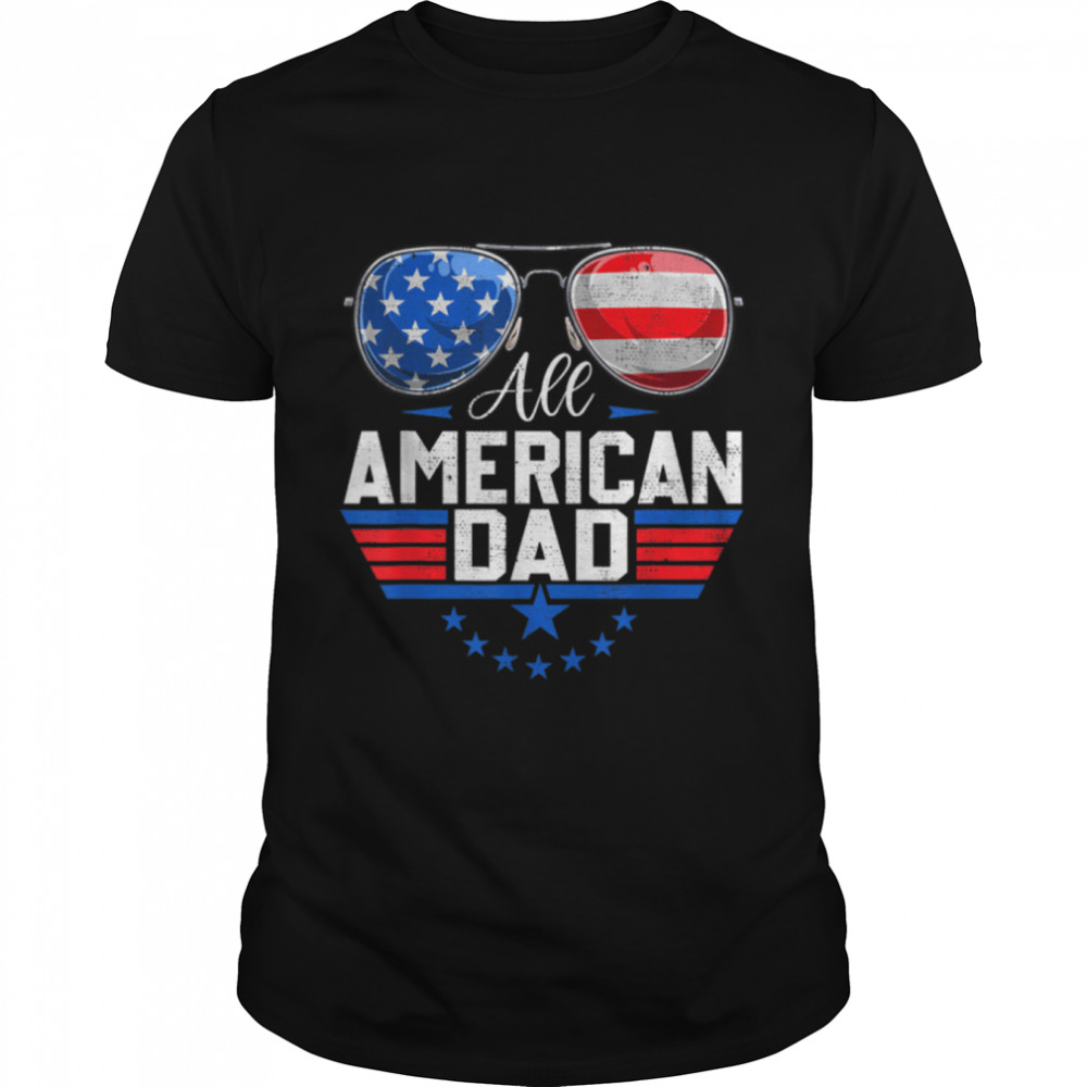 Mens All American Dad 4th Of July USA DAD Family Matching Outfit T-Shirt B0B45MXKTX