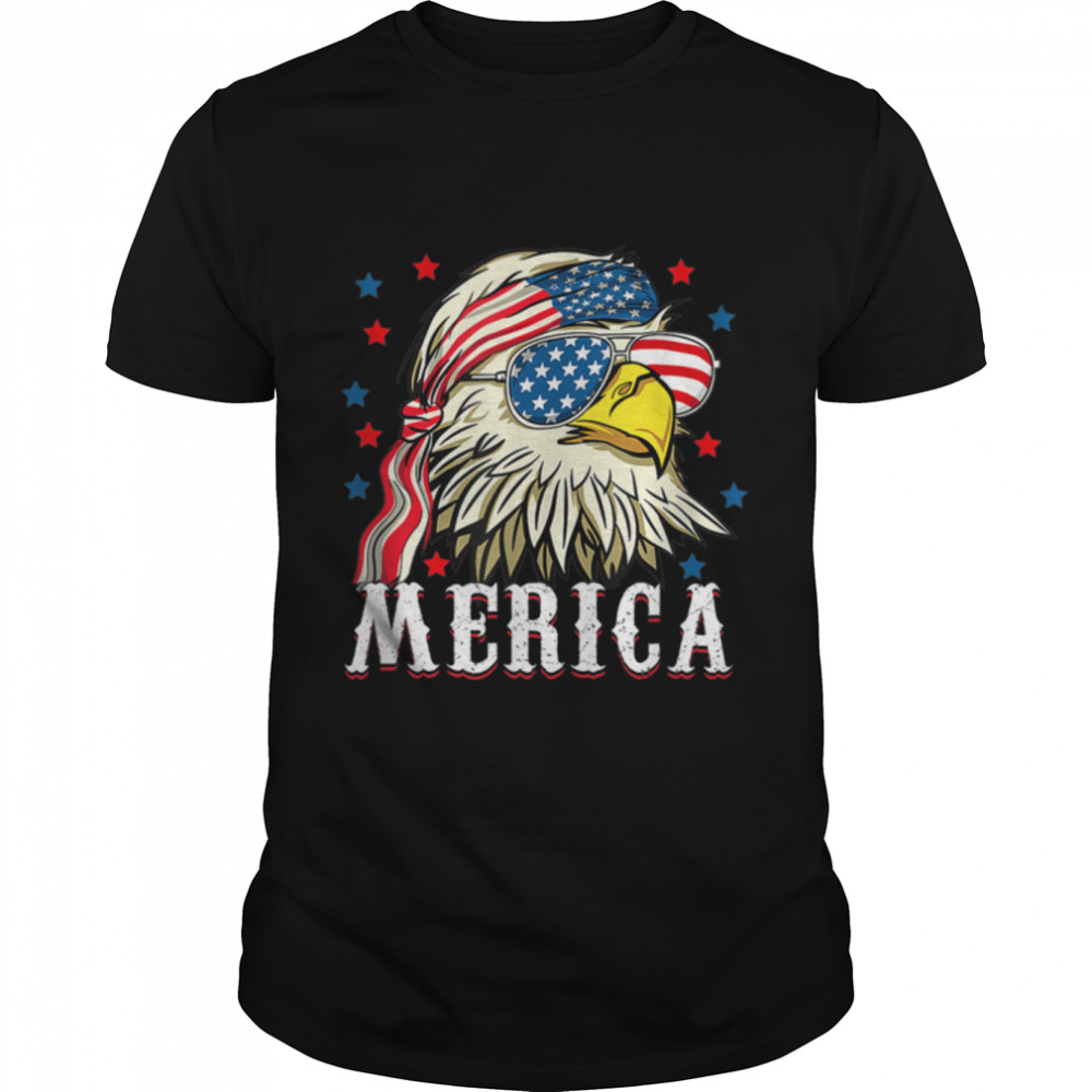 Merica Eagle Mullet American Flag Funny 4Th Of July T-Shirt B0B45Ktl3D