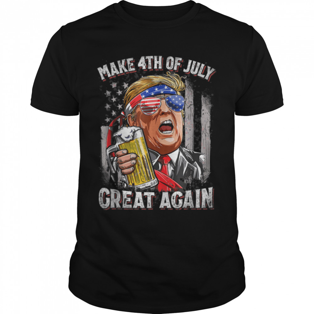 Merica Trump 4Th Of July Funny Trump Vintage Retro Men Women T-Shirt B0B518Tfnv