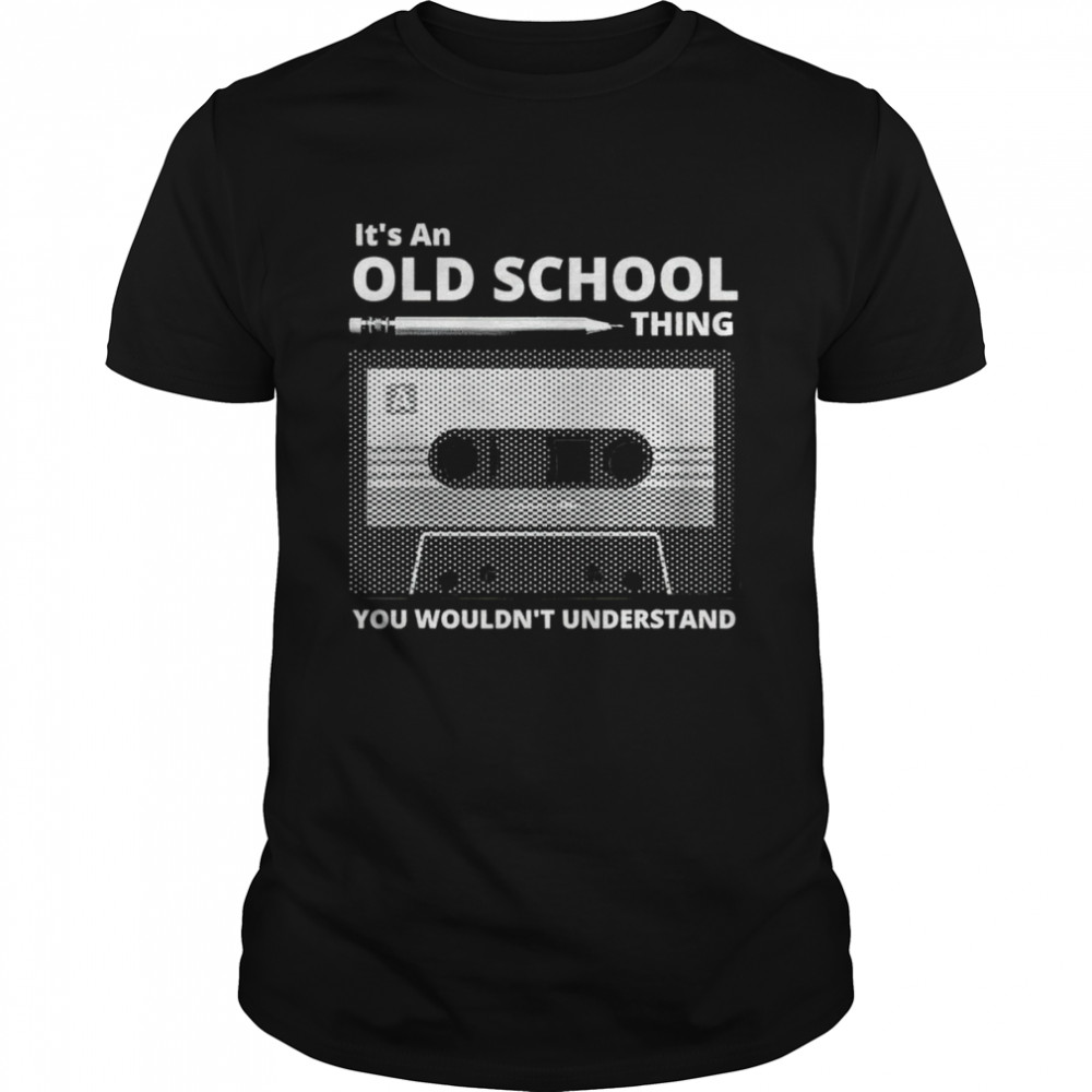 Old School 80S Cassette Tape Pencil Roll Fix Throwback Music Shirt