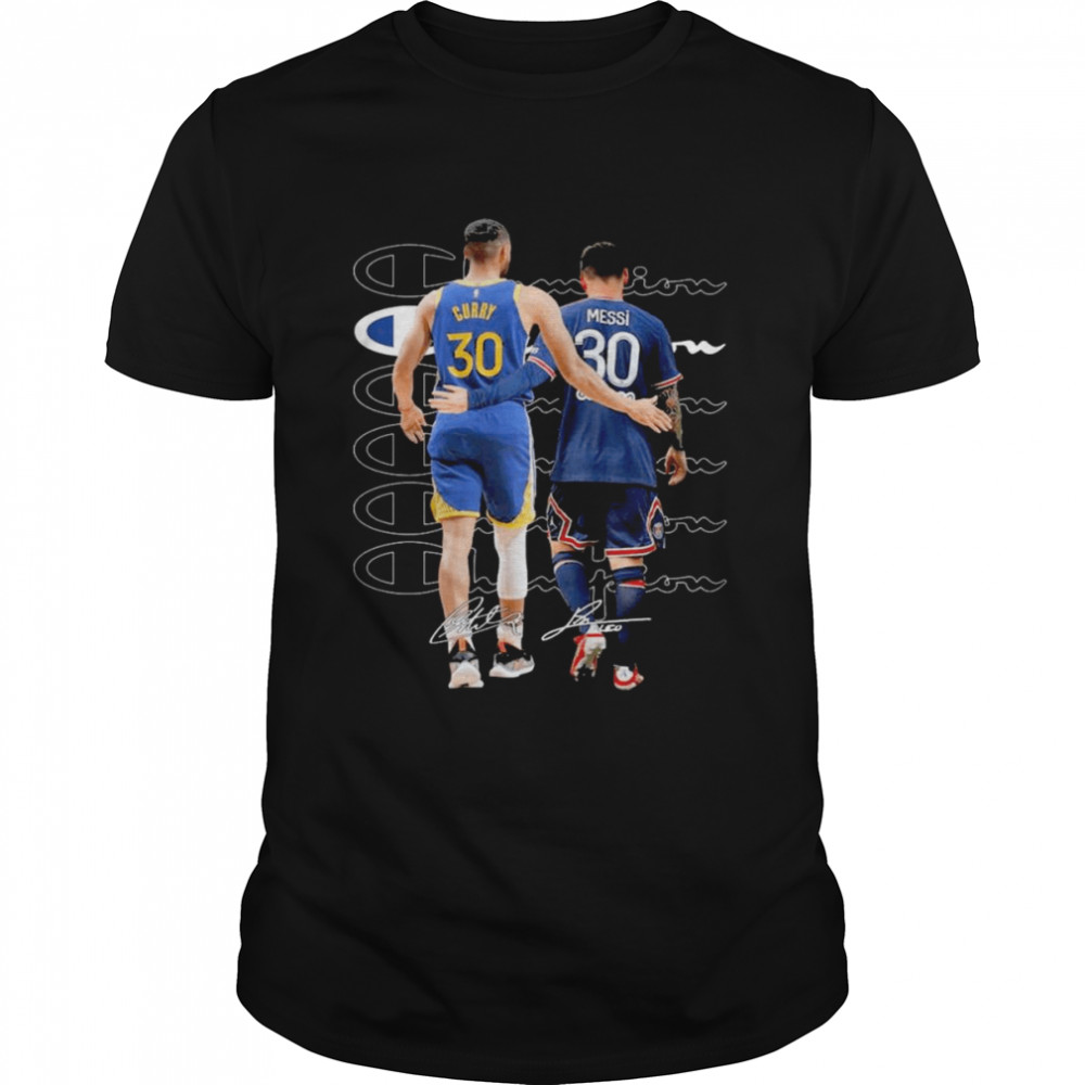 Champions Stephen Curry and Lionel Messi Signatures  Classic Men's T-shirt
