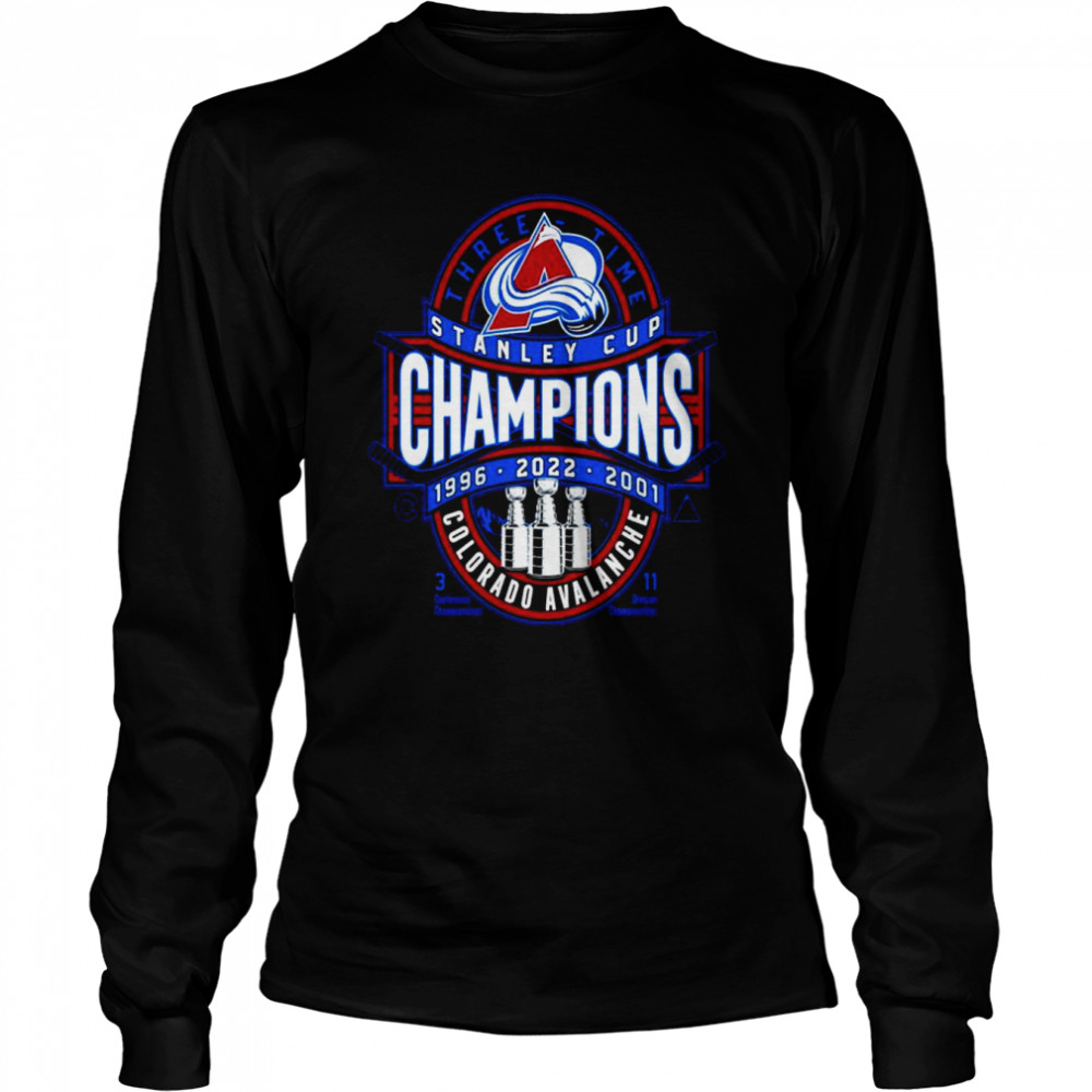 Colorado Avalanche 3-Time Stanley Cup Champions Clear The Puck shirt Long Sleeved T-shirt
