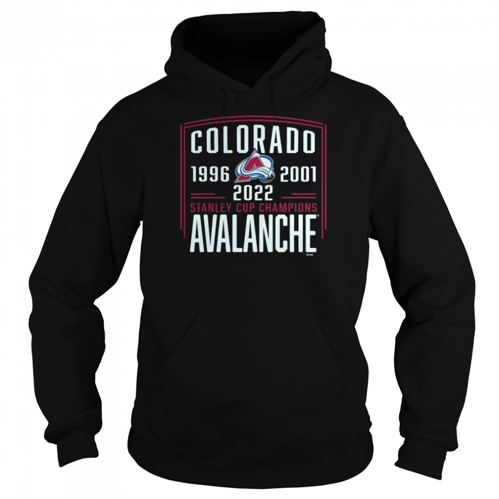 Colorado Avalanche 3-Time Stanley Cup Champions Team Pride T- Unisex Hoodie