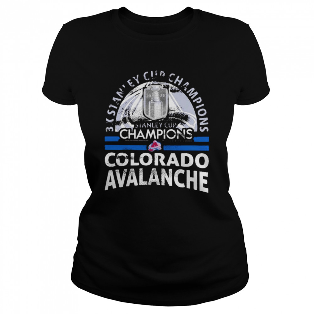 Colorado Avalanche Majestic Threads 3-Time Stanley Cup Champions shirt Classic Women's T-shirt