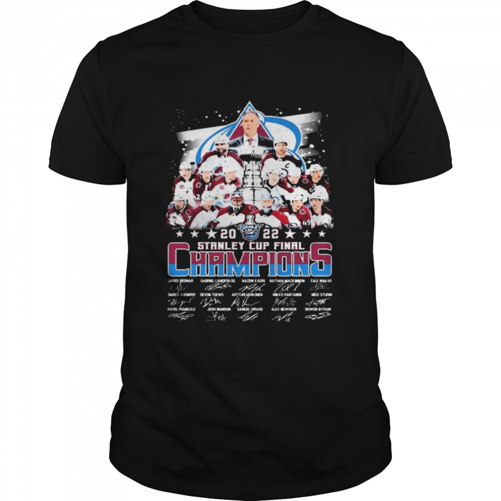 Colorado Avalanche Hockey Team 2022 Stanley Cup Final Champions Signatures Shirt
