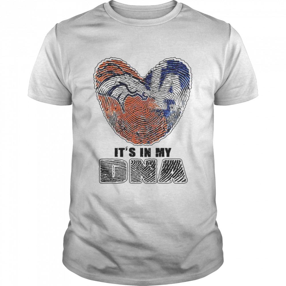 Its In My Dna Denver Broncos Los Angeles Dodgers Heart T Shirt