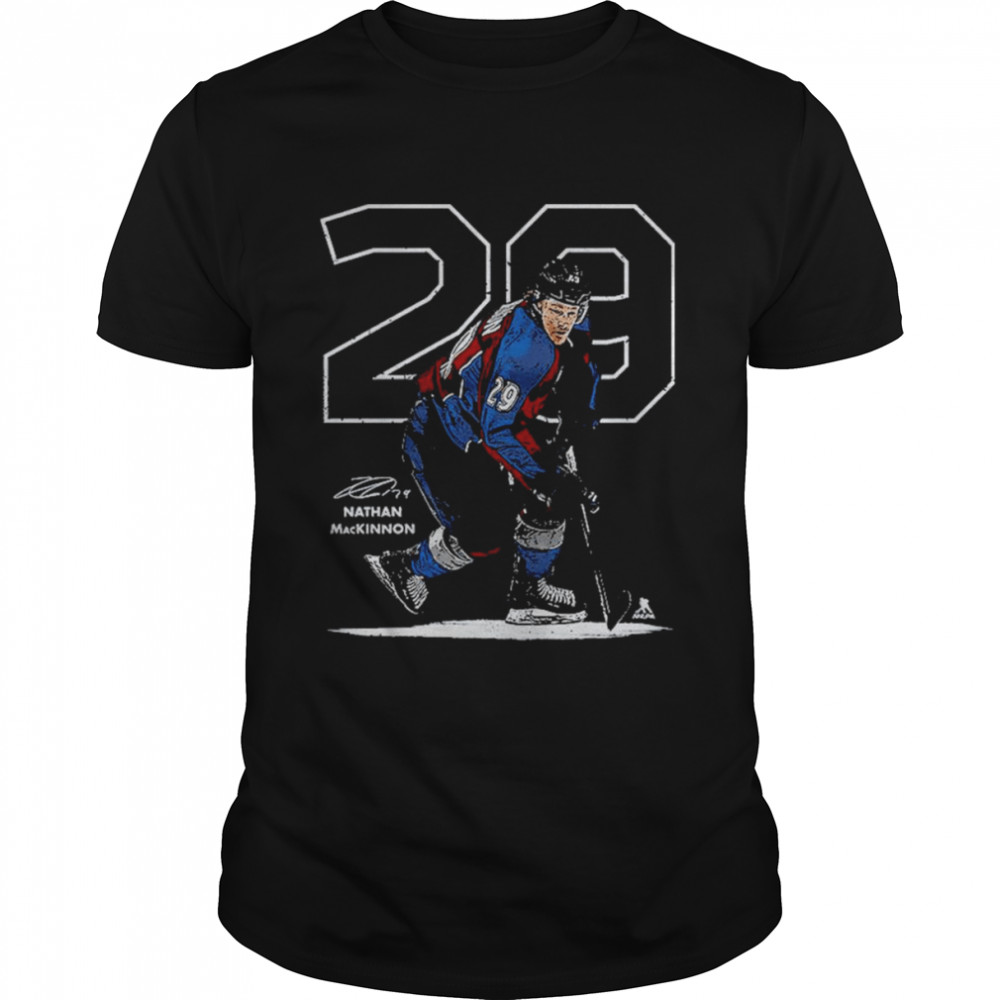 Nathan MacKinnon Number Colorado Avalanche Signature Shirt