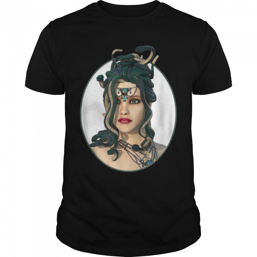 Pretty Women Tee Medusa Portrait Cool Greek Mythology Art T-Shirt B0B4Qxny6R