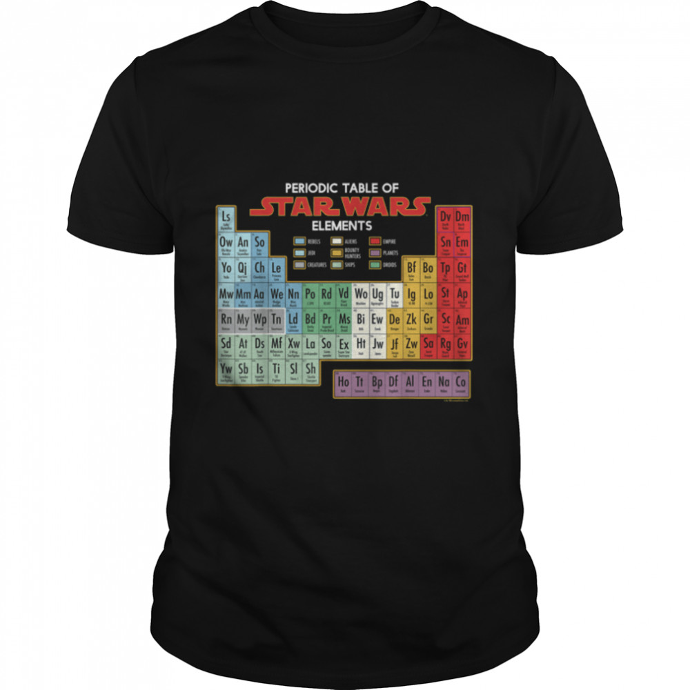 Star Wars Periodic Table Of Elements Graphic T-Shirt T-Shirt B07Kvjw3Tx