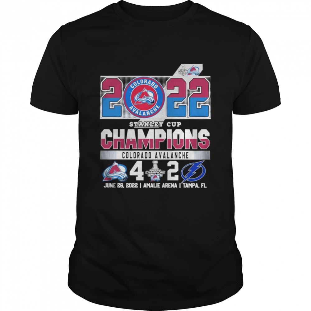 The Colorado Avalanche 2022 Stanley Cup Champions Avalanche 4-2 Lightning Shirt