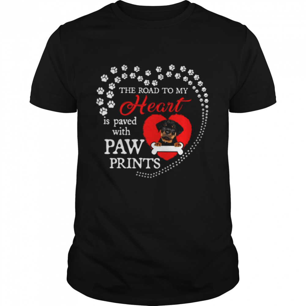 Rottweiler the road to my heart is paved with paw prints shirt Classic Men's T-shirt