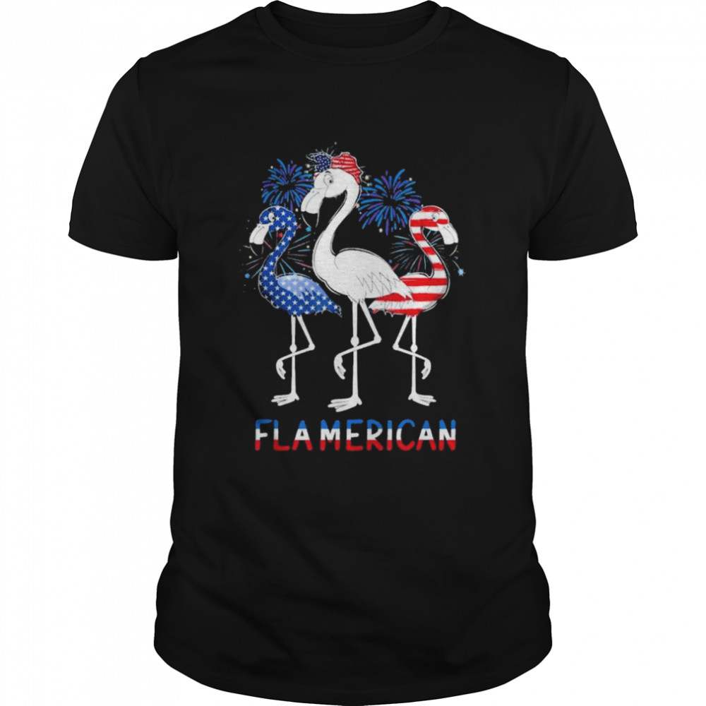 4Th Of July Us Flag Patriotic Flamingo Flamerica Shirt