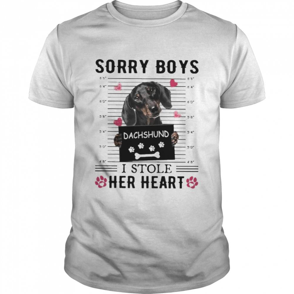 Black Dachshund Sorry Boys I Stole Her Heart Shirt