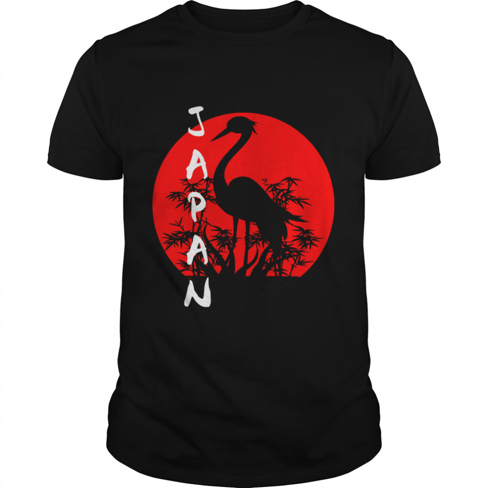 Blood Red Sun With Crane An Japan Text Essential T-Shirt