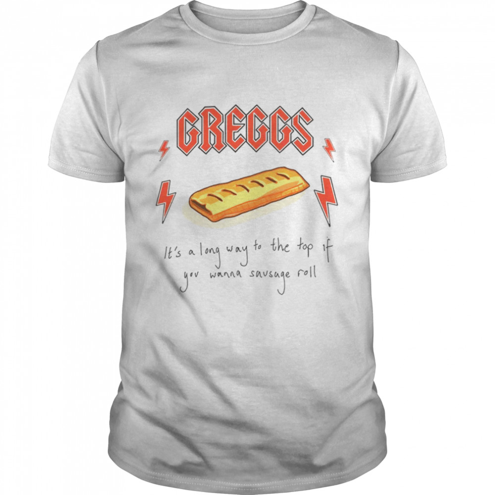 Greggs Acdc Inspired Sausage Roll Organic Unisex T-Shirt