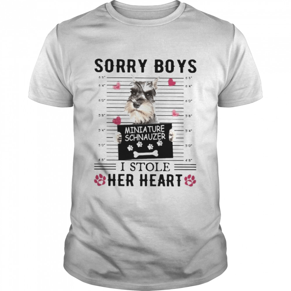 Grey Miniature Schnauzer Sorry Boys I Stole Her Heart Shirt