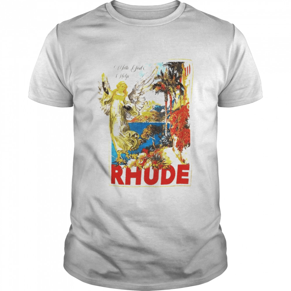 Vintage Rhude With Gods Help Angel Flower Shirt