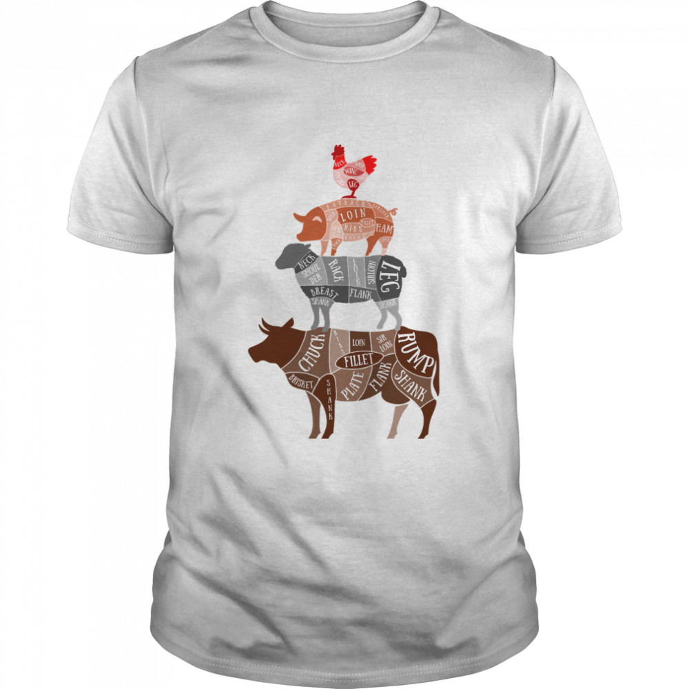 Butcher Meat Cuts Diagram, Butcher, Chef, Sous Chef, Line Cook, Kitchen, Cook Classic T-Shirt
