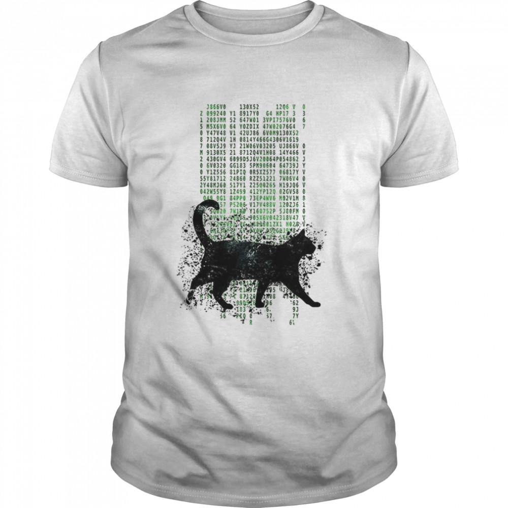 Black Cat Matrix Vintage Retro shirt Classic Men's T-shirt