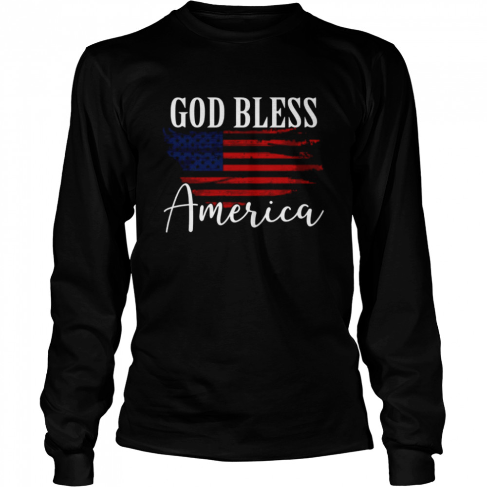 God bless America US flag shirt Long Sleeved T-shirt