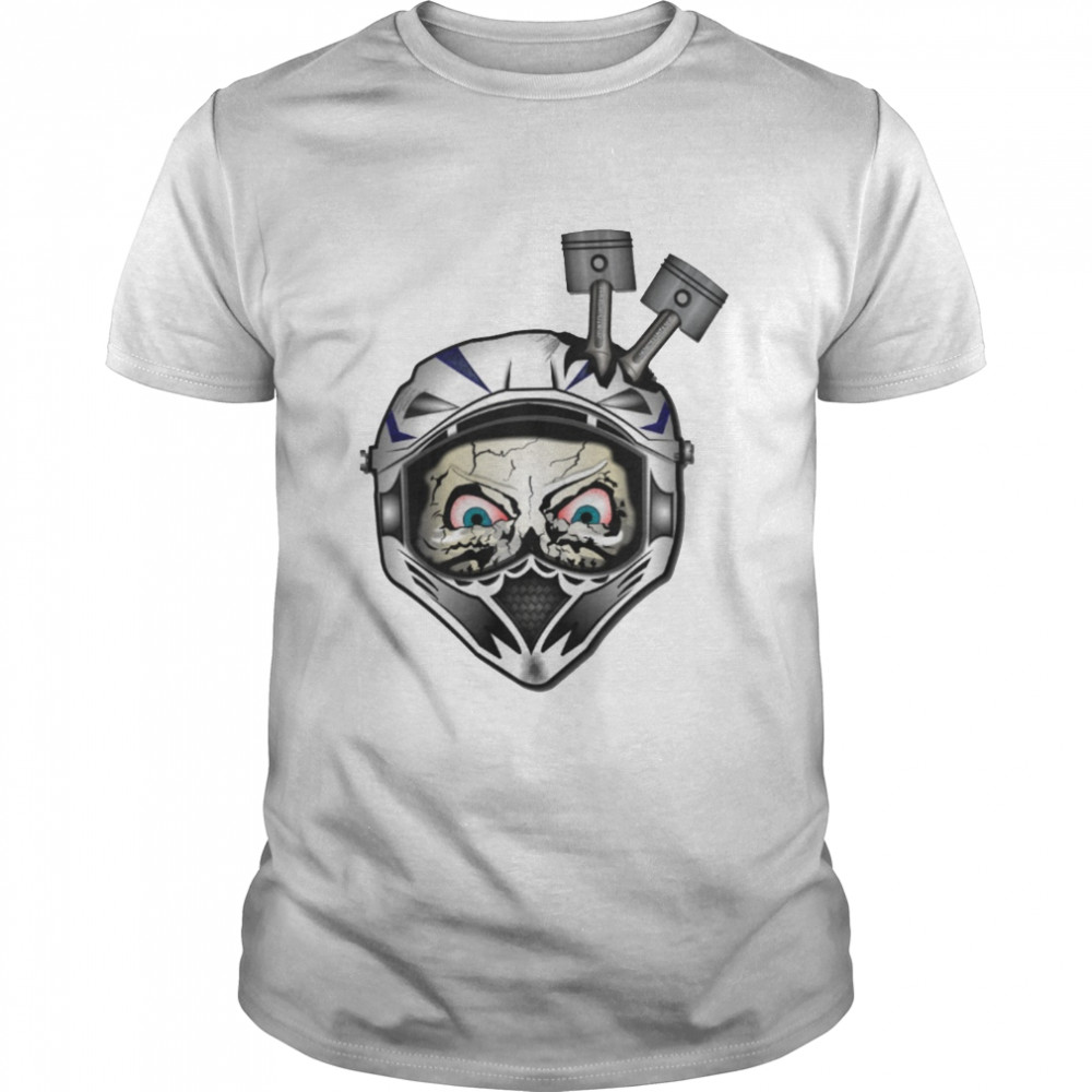 Motorcycle Helmet Skull Head Pistons shirt