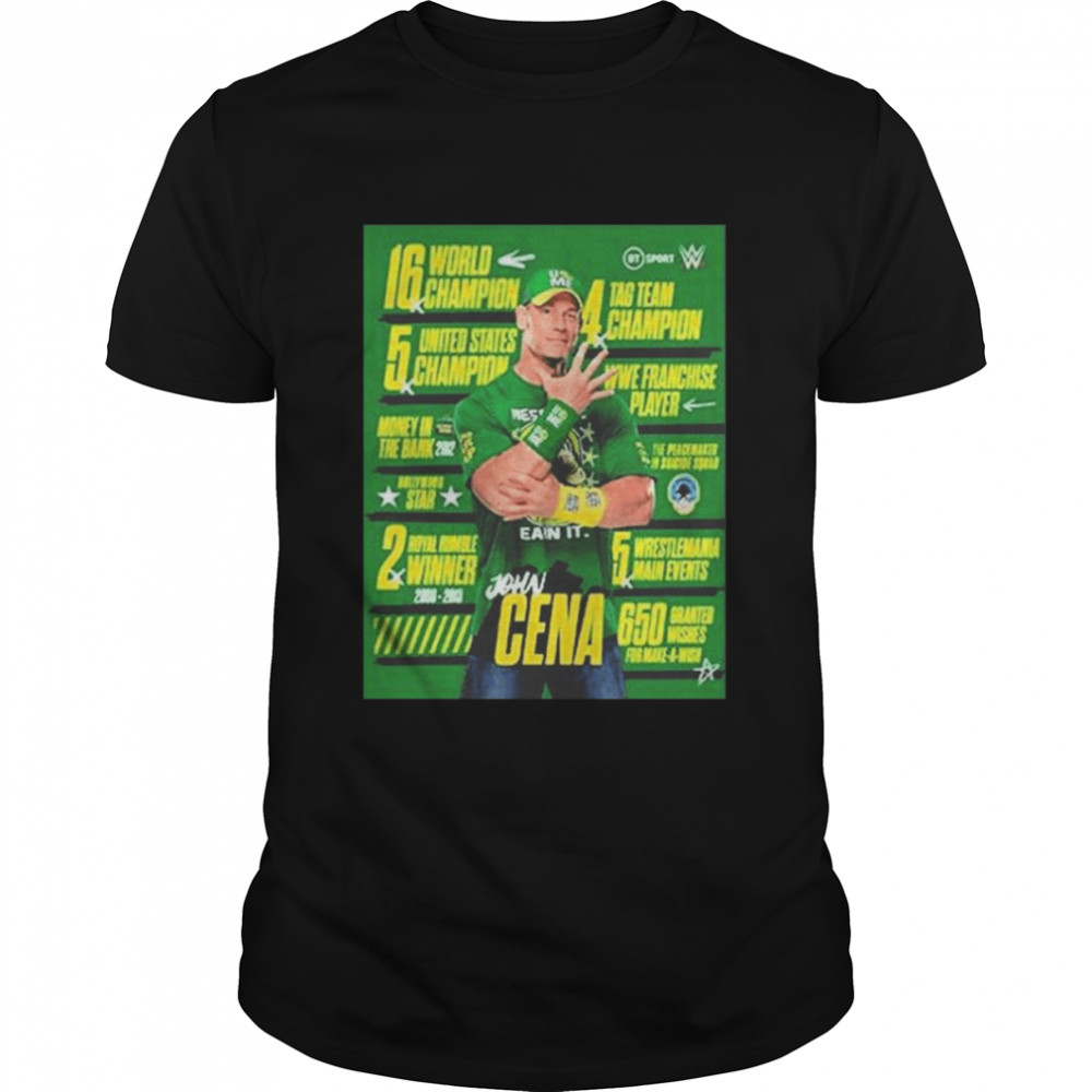 Wwe John Cena All Titles The Goat Is Spelt Cena Month Shirt