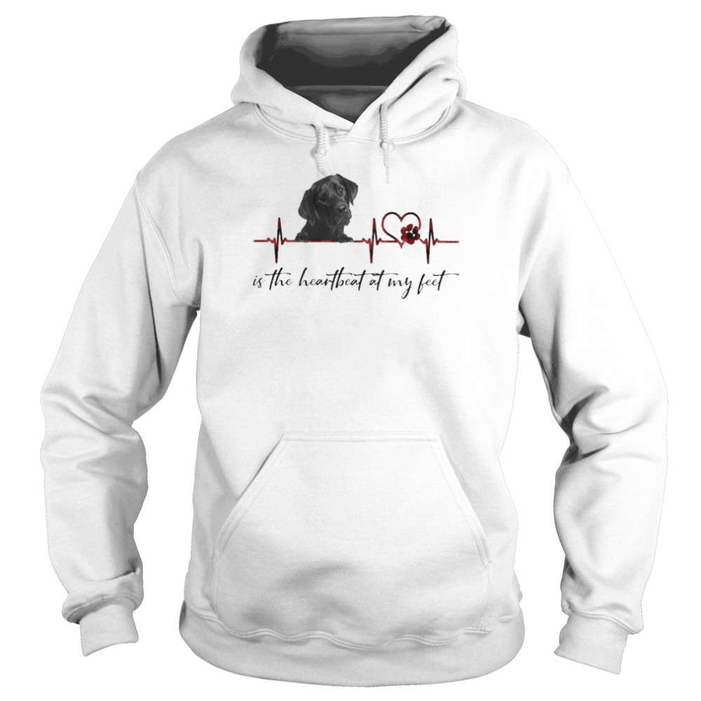 Black Labrador is the heartbeat at my feet shirt Unisex Hoodie