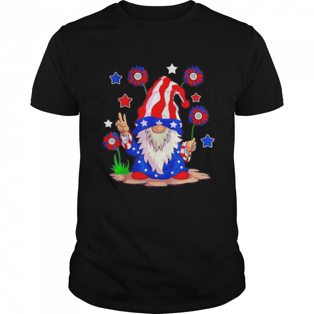 Gnomes 4th Of July Women Gnome Lover Girls American Flag  Classic Men's T-shirt