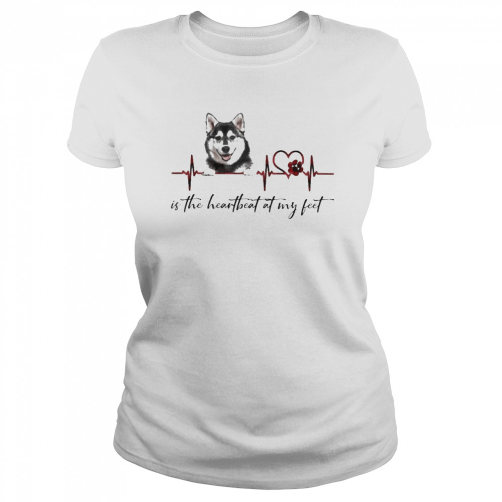 Husky is the heartbeat at my feet shirt Classic Women's T-shirt