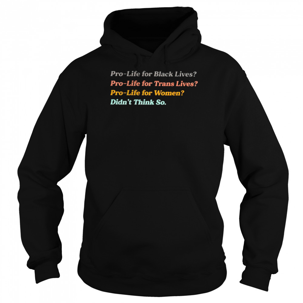 Pro-life for women didn’t think so shirt Unisex Hoodie