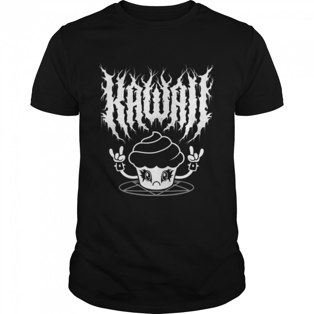 Kawaii Cupcake Black Metal Logo Creepy Cute Spooky Goth Funny Heavy Metal shirt