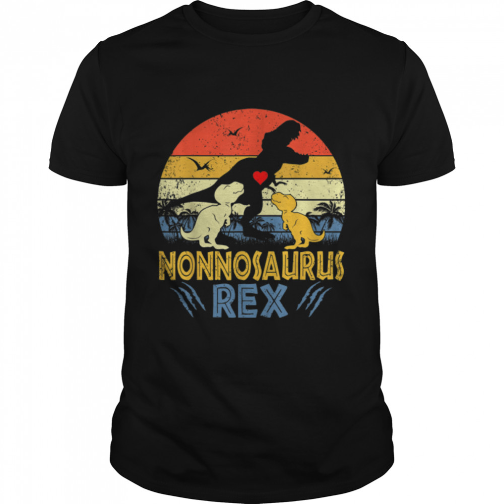 Nonno Saurus T Rex Dinosaur Nonno 2 kids Family Matching T- B0B7F57LGH Classic Men's T-shirt